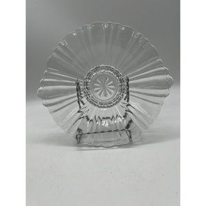 Vintage Depression Glass Bowl Dish Candy Nuts Relish Clear Scalloped 9x8